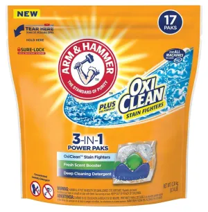 Arm & Hammer 94206 Laundry Detergent, 17 CT, Pack, Fresh :EA: QUANTITY: 4