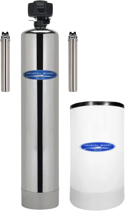 Crystal Quest Water Softener Whole House with Pre/Post Filtration Stainless Steel New