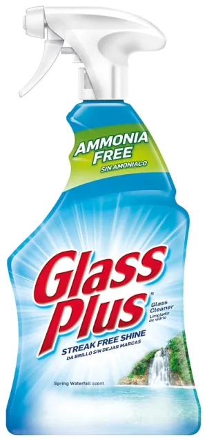 Glass Plus 1920089331 Glass and Surface Cleaner, 32 oz Bottle, Liquid, Citrus, Blue :EA: QUANTITY: 1