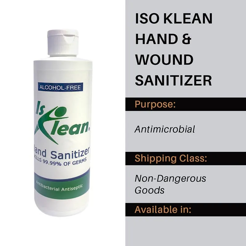 IsoKlean Hand And Wound Sanitiser – 8oz (Alcohol-Free)