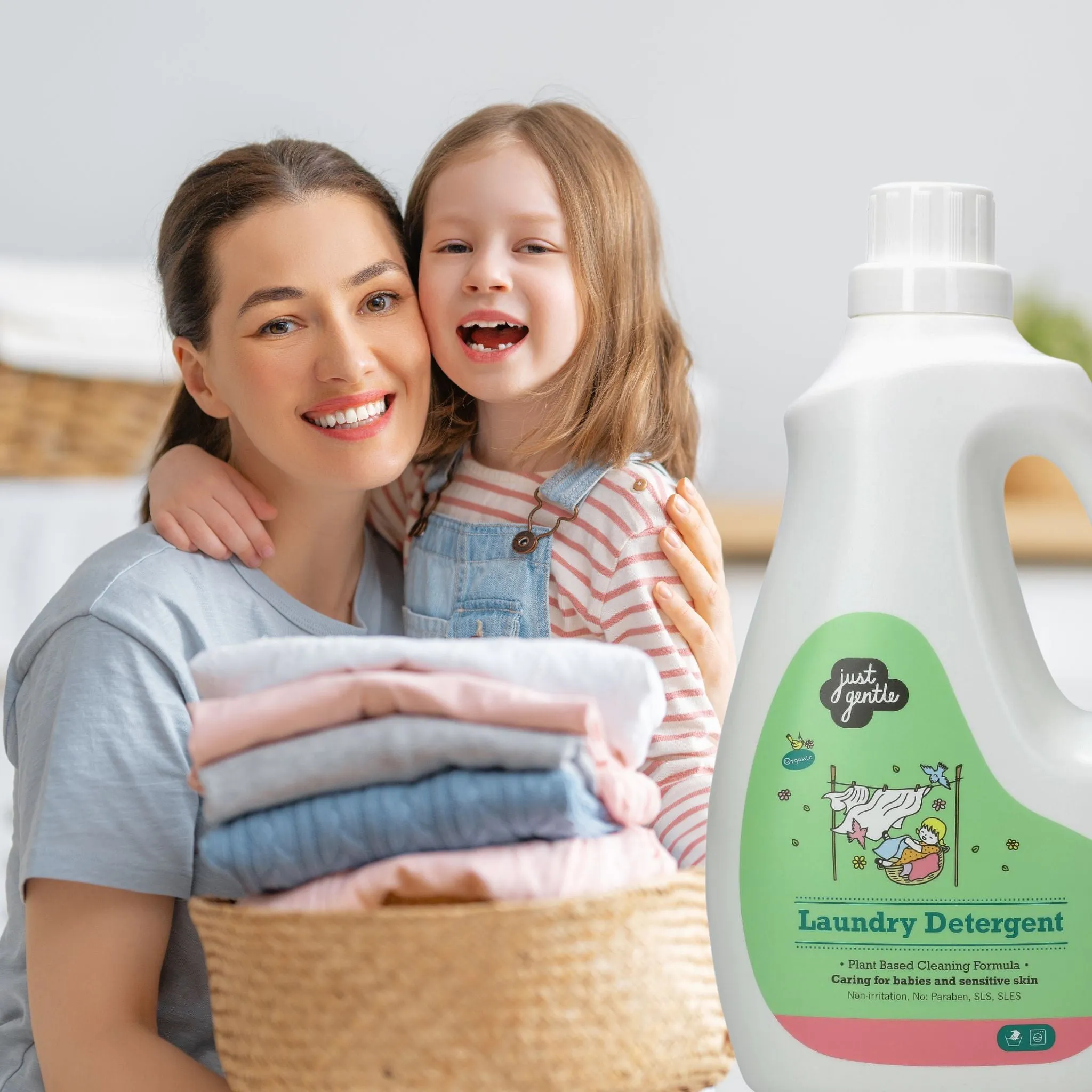 Just Gentle Laundry Detergent - Plant-Based & Hypoallergenic (Newborns ) - 3 Litres