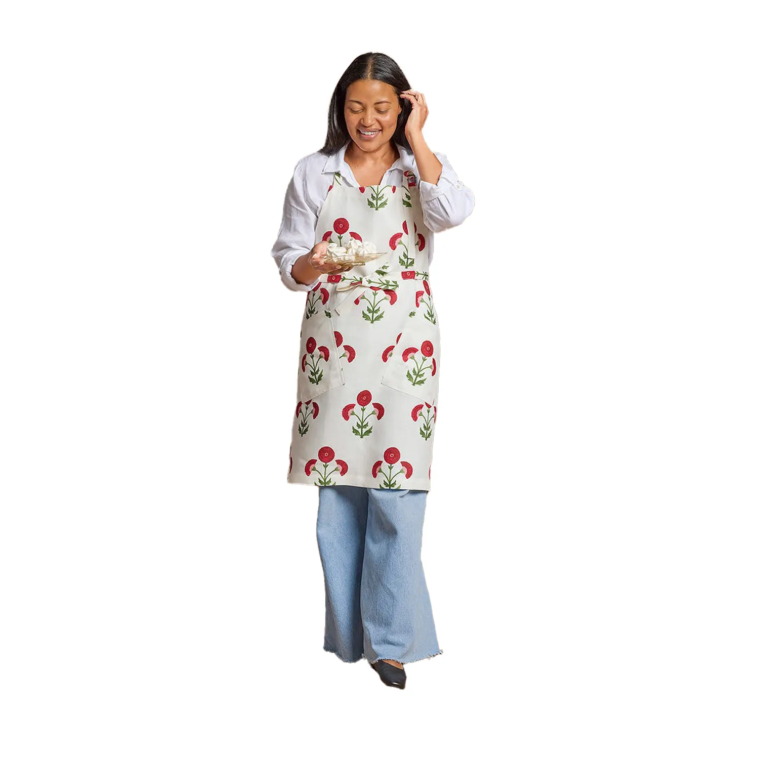 MATOUK Gisele Scarlet Linen Apron