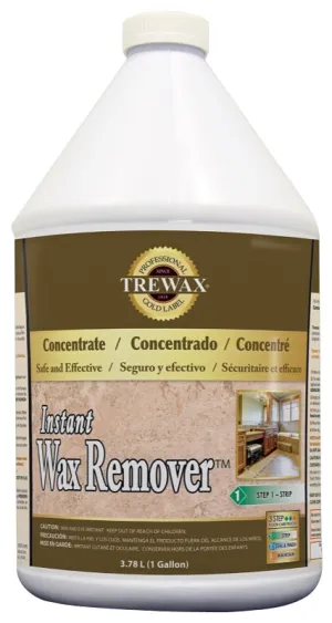 Trewax 887071969 Instant Wax Remover, 1 gal, Liquid, Ammonia, Bright Green :EA: QUANTITY: 1